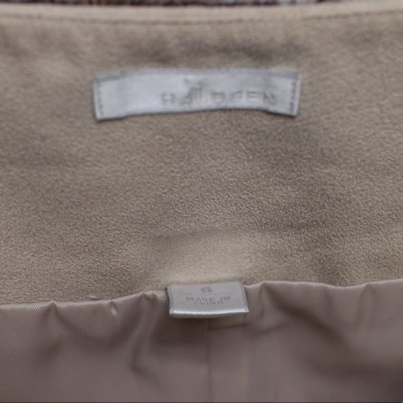 HALOGEN Micro Suede Beige Lined Slit Pencil Skirt Sz 6 - Picture 3 of 3